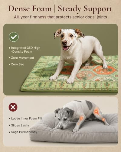 Exsnugy Dog Crate Pad,Boho Washable Dog Bed Mats for Jumbo Pets, 47x29 - Image 4