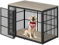 Lyromix 54" Dog Crate Furniture with Foldable Door, Grey by Lyromix