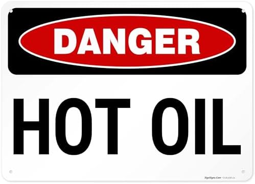Danger Hot Oil OSHA Sign, by SigoSigns