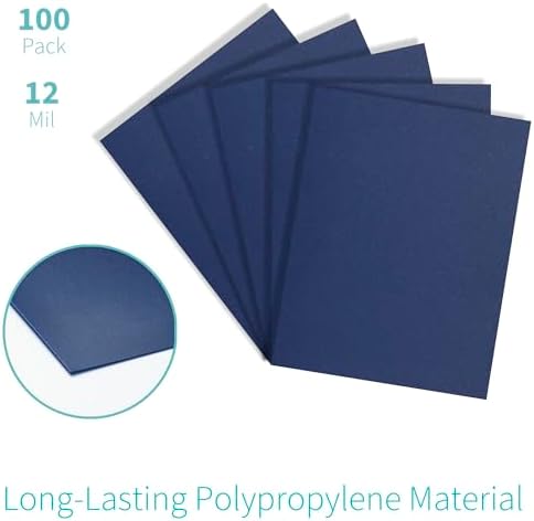 Binditek 12 Mil Sand-Textured Binding Covers, Letter Size, Navy, 100 Pack - Image 2