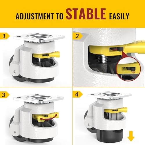 HOLKIE Leveling Casters with Ratchet Handle Design丨Total Capacity 3300 lbs - Image 6