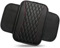 Car Center Console Cover, Upgraded Patchwork Leather Arm Rest Cover with Side Storage Pockets, Comfortable Auto Armrest Protector Cushion, Universal Middle Console Pad for SUV, Sedan (Black) by Unknown