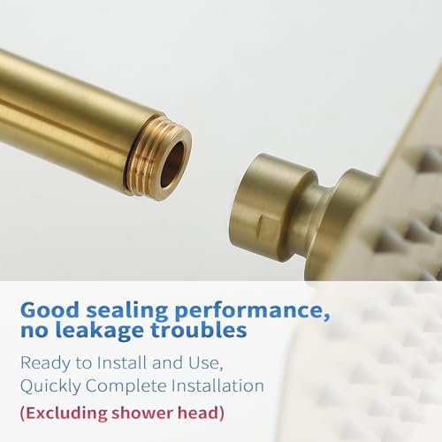 8" Showerhead Extension Arm w/PP Filter Cartridge, 8 Inch 304 Stainless Steel Brushed Gold Shower Arm Extender, Traps Sediment & Rust, Prevents Clogging, Extends Showerhead Life in Hard Water Area - Image 6