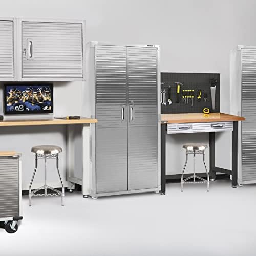 Seville Classics UltraHD Solid Steel Lockable Metal Storage Cabinet Locker Organizer, w/Adjustable Shelves for Garage, Warehouse, Office, Classroom, Granite, 30" W x 18" D x 72" H - Image 2