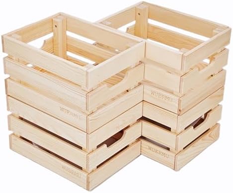 Wooden Crates, Set of 4 for Storage, Milk Crate, Wine Box, Toy Bin, Display Decor, and Camping, 12.2 Inch Sturdy Multi-Purpose Wood Boxes. - Image 2