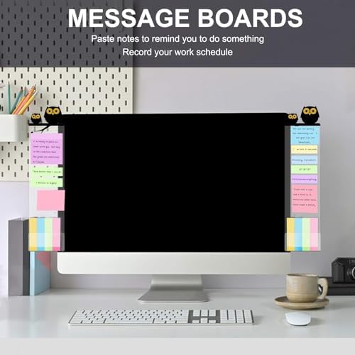 Office Desk Accessories 2pcs Multifunction Computer Monitor Memo Board - Transparent Computer Side Panel Memo Creative Monitor Side Panel Suitable for Office Home Desktop - Image 5