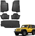 Floor Mats and Cargo Trunk Liner for Jeep Wrangler JL 2 Door 2018-2025 2026 All Weather Floor Liner for Jeep Wrangler Accessories (Only for JL 2 Door) by Jdeymat