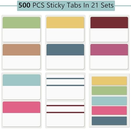 ELII 500 PCS Sticky Tabs 2 Inch Index Tabs, Colored Page Markers - Image 2