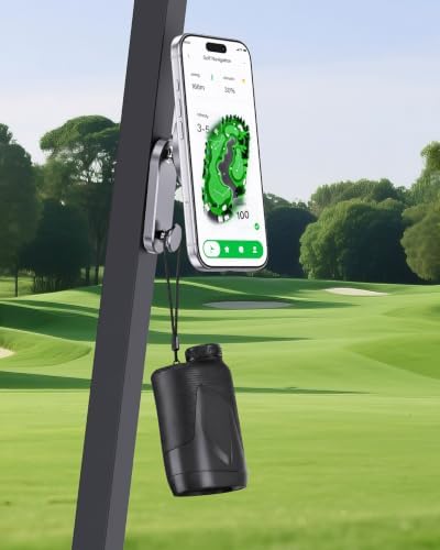 A2C CNC Alloy Magnetic Golf Cart Phone Holder Plus Edition with Metal Hook - Image 2