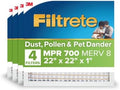 Filtrete 22x22x1 Air Filter, MERV 8, MPR 700, 4 HVAC Filters by Filtrete