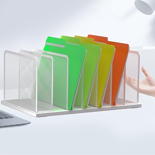 Kuntine.B 7-Section Upright Desk File Organizer Silver 1 Pack - Image 3