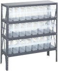 Quantum Storage Systems 1839-SB803CL Solid Heavy Duty 4 Shelves 24 STORE-MAX Clear Bins 39" H x 36" W x 18" D by QuantumStorageSystems