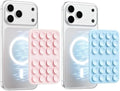 (2 Pack) Magnetic Suction Sticky Phone Grip for Magsafe Case, Pink & Blue by Bethebestbrandyoucantrust