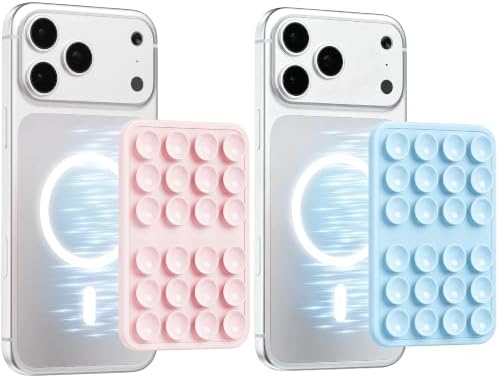 (2 Pack) Magnetic Suction Sticky Phone Grip for Magsafe Case, Pink & Blue by Bethebestbrandyoucantrust