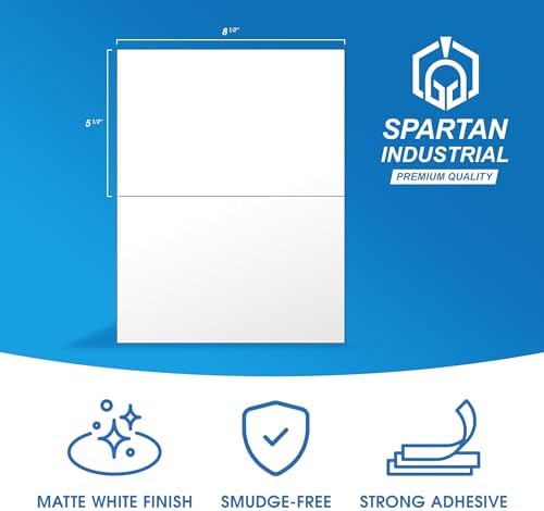 8.5" X 5.5" Matte White Printable Half Sheet Shipping Labels - Image 2