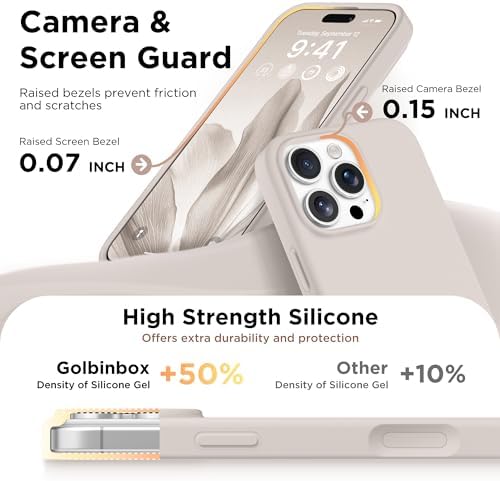 GolbinBox Magnetic for iPhone 16 Pro Max Case, Silicone Cover, Stone - Image 5