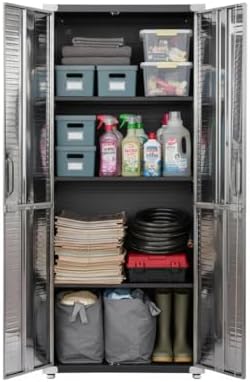 Heavy Duty Steel Storage Cabinet with Double Doors, Adjustable Shelves, Door Secured Lock, Large Capacity Organizer for Garages,Offices and Warehouses (Graphite, 30" W x 18" D x 72" H) - Image 6
