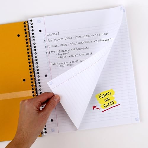 Five Star Spiral Notebook Plus Study App, 1 Subject, College Ruled Paper, 100 Sheets, 8-1/2" x 11", School, Black (72057) - Image 4