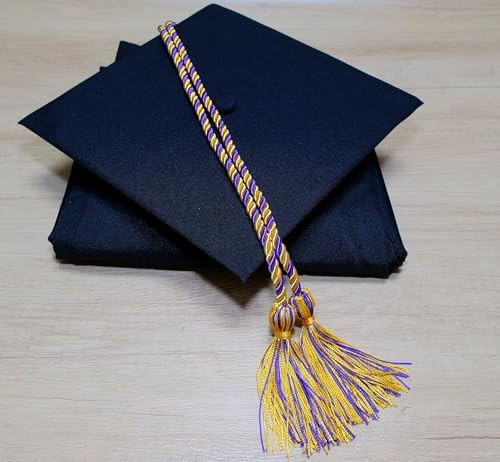 Graduation Honor Cords, 68" Long (Gold with Purple) - Image 2
