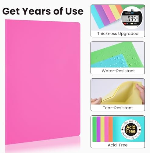 Sooez 7Pack Folders with Pockets, Pastels Colors, Heavy Duty Pocket Folder - Image 3