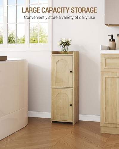 Hzuaneri Bathroom Storage Cabinet, Small Corner Floor Cabinet with 2 Doors - Image 4