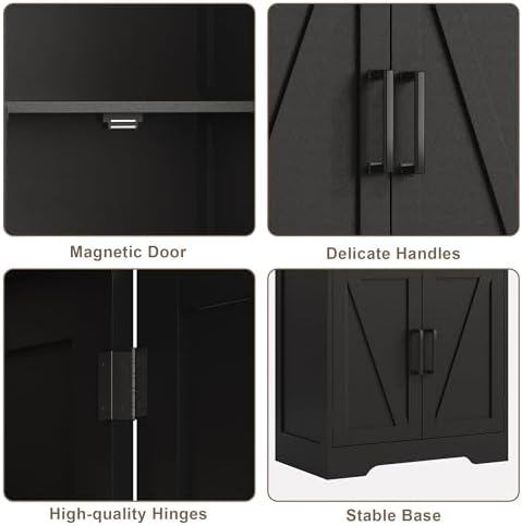 Treocho Farmhouse Bathroom Floor Cabinet with Adjustable Shelves - Image 6