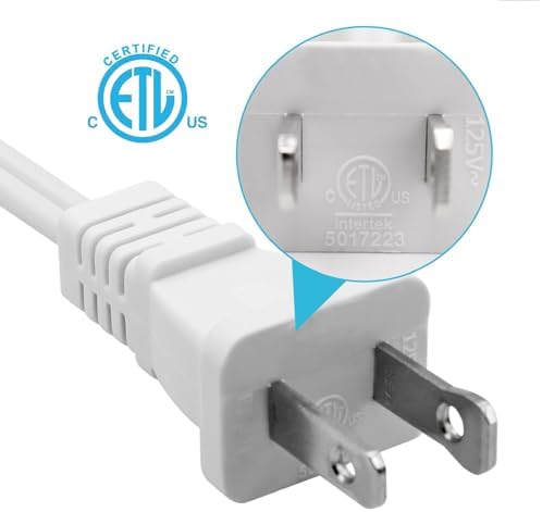 Small Extension Cord 1 FT,2 Prong White,Thin and Short Extension Cords,US Male/Female White Power Cable for Home,Office or Christmas Lights - Image 5