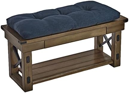 Klear Vu The Gripper Non-Slip Tufted Bench Cushion for Indoor Furniture, Assembled in USA, Entryway Storage, Bay Window, Corner Nook or Piano Seat, 35 Inches, Solid Indigo - Image 5