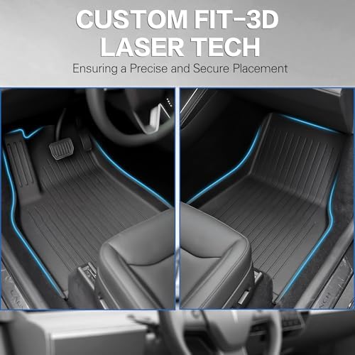 Weize Floor Mats for Tesla Model Y Juniper 2025-2026 All Weather 9Pcs Cargo Liners & 4Pcs Mud Flaps No-Drill Splash Guards Interior Accessories(Not for Standard) - Image 7
