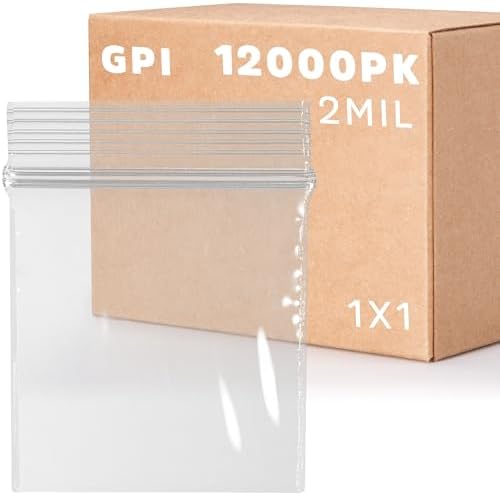 12,000 Count - 2.5" x 3" Small Zip Bags, Reclosable Zipper Baggies, 2 Mil, Clear Plastic Resealable Storage Bags with Zip Top Lock for Packaging Jewelry, Pills, Buttons, Candy, Seeds - GPI by GPI