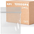 12,000 Count - 2.5" x 3" Small Zip Bags, Reclosable Zipper Baggies, 2 Mil, Clear Plastic Resealable Storage Bags with Zip Top Lock for Packaging Jewelry, Pills, Buttons, Candy, Seeds - GPI by GPI