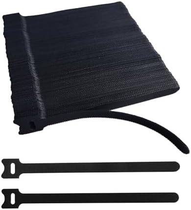200 PCS 8 Inches Black Reusable Cable Ties, Adjustable Cord Straps, Cable Organizer, Cord Wrap and Hook Loop Cords Management,Adjustable Cord Ties by Unknown