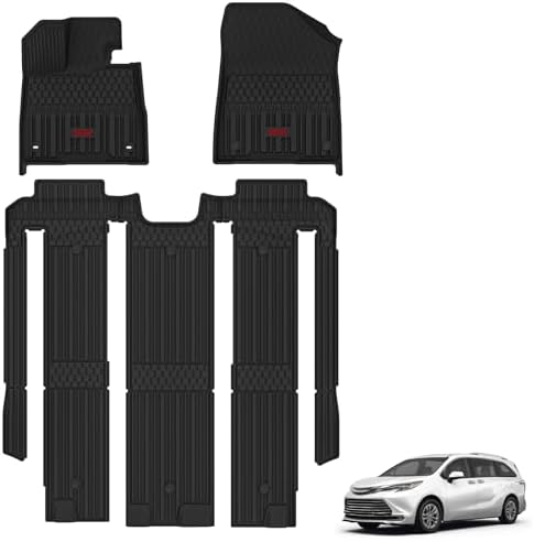 3W Floor Mats for 2021-2026 Toyota Sienna XLE/XSE/Limited 7 Seat by 3W