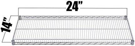 Chrome Wire Shelf |Pack of 2 Shelves| for Storage in Dry Environments | Ideal for Stores, Restaurants, Businesses and Homes (Chrome Wire Shelves, 14''W x 24''L) - Image 2