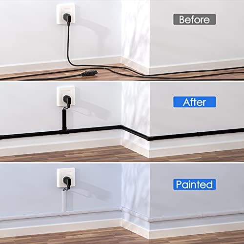 Yecaye TV Cord Hider, 125in Cord Cover, W1.18in H0.6in, Black - Image 4