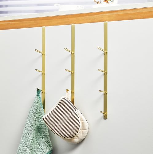 niffgaff Over Door Towel Hooks: Bathroom Rack Hanger for Towels, Overdoor Coat Rack Hanging for Clothes Organizer, Gold, 4 PCS - Image 4