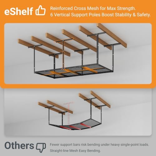 4x8ft Overhead Garage Storage Rack, 750LBS Capacity, Hammertone - Image 6