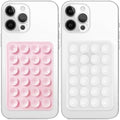 Anteel 2 Pack Silicone Suction Phone Case Mount, Non Slip Sticky Grip, Silicon Adhesive Suction Cup Mount, Strong Grip Holder for Selfies and Videos (LightPink&Translucent) by Galundge