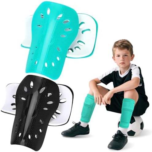 2 Pairs Shin Guards Soccer for Kids,Shin Pads Extra Lightweight Breathable Slide in Shin Guard for Football Training Match Outdoor Activities Protective Slip-in Shin Guards for Boys Girls by Unknown