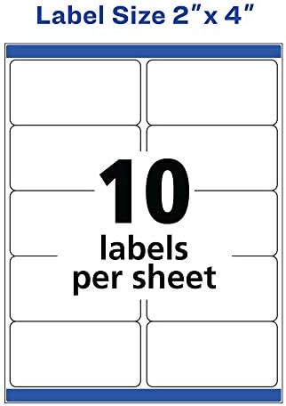 Avery Shipping Labels, 2" x 4", White, 250 Labels | Sure Feed Technology | Pack of 2 | Model 8163 - Image 5