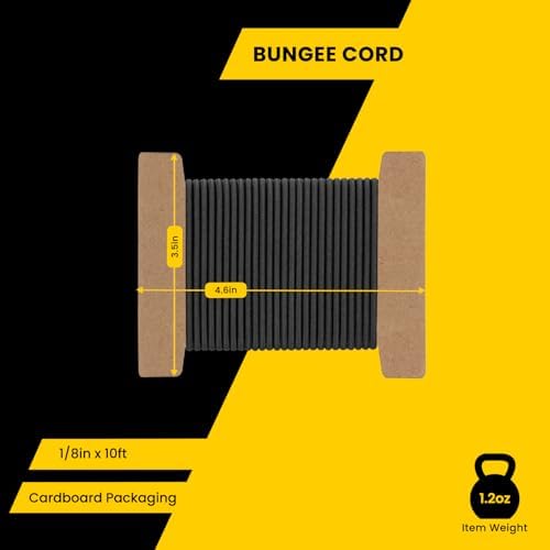 Brotree Bungee Cords 1/8" x 10ft Elastic Shock Cord 100% Stretch Cord - Image 2