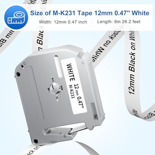 10 Pack Labelife M-K231s Label Tape Replace for Brother P Touch M Tape - Image 4