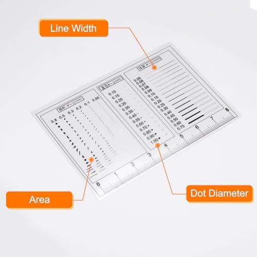 HARFINGTON 3pcs High Precision SEC Size Estimation Chart 88x58mm Transparency Flaw Detection Film Ruler for Diameter Area and Line Width Defects Measuring - Image 4