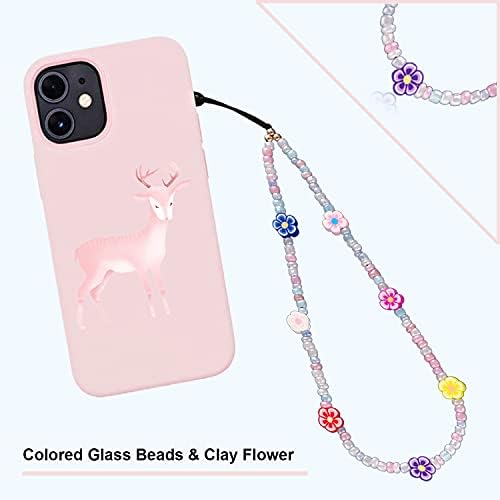 6PCS Beaded Phone Charms Strap Fruit Star Faux Pearl Rainbow Beads Phone Chains Beaded Lanyard for Camera Key Wallet Valentines Day Gifts for Her Women - Image 4