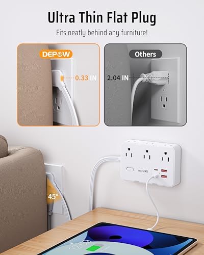 DEPOW 3 FT Power Strip Surge Protector with 6 Outlets 4 USB Ports (2 USB C) - Image 5