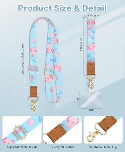 Yonlevres Phone Lanyard Crossbody Strap Wrist Neck Adjustable Women Blue - Image 6