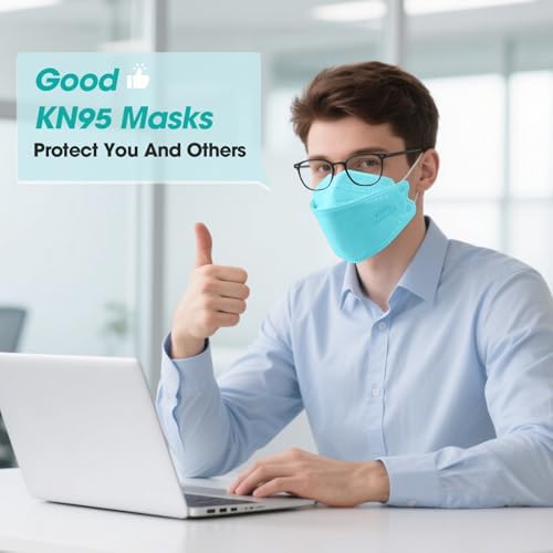 LEMENT KN95 Face Masks,100 Pack Breathable Dust Safety Mask For Adult, Blue - Image 7