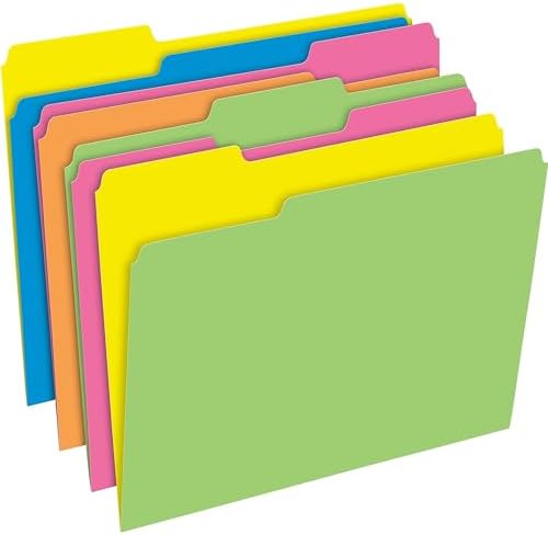 Pendaflex File Folders, 12-Pack, Letter Size, Twisted Glow Neon Assorted Reversible Colors, 1/3-Cut Staggered Tabs, Versatile Document Organizers for School Classrooms and Professional Office Desks - Image 7