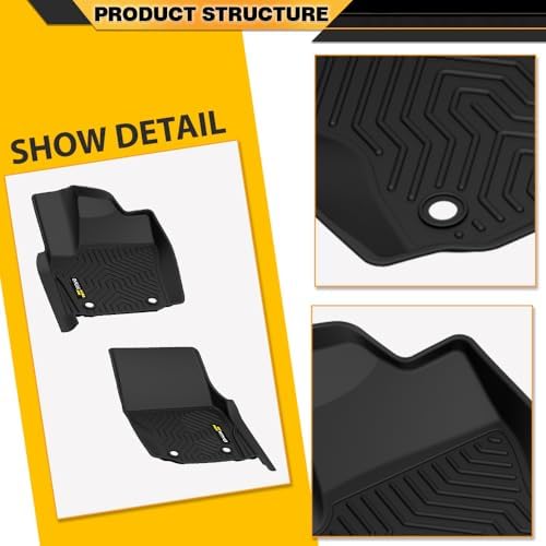 G-PLUS TPE Floor Mats Fit 2024-2025 Toyota Tacoma Double Cab,4PCS - Image 7