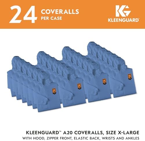 KleenGuard 58514 A20 Breathable Particle Protection Coveralls, X-Large, Blue (Case of 24) - Image 2